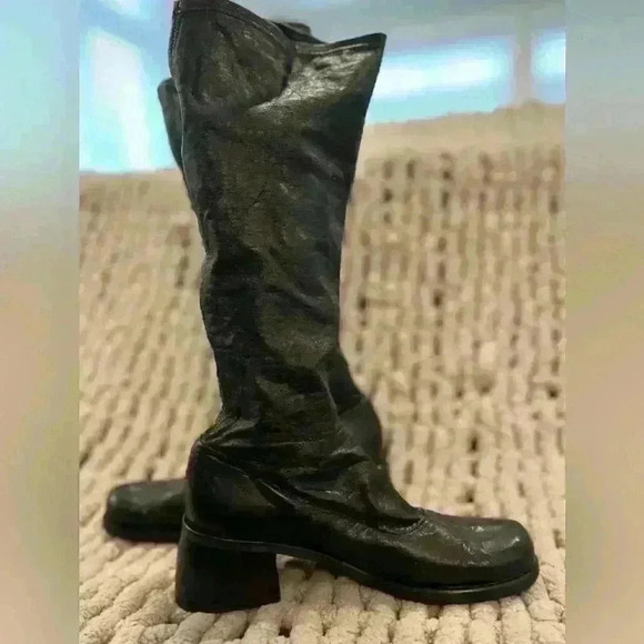 Italian Fitted Black Tall  Boots - Picture 3 of 11